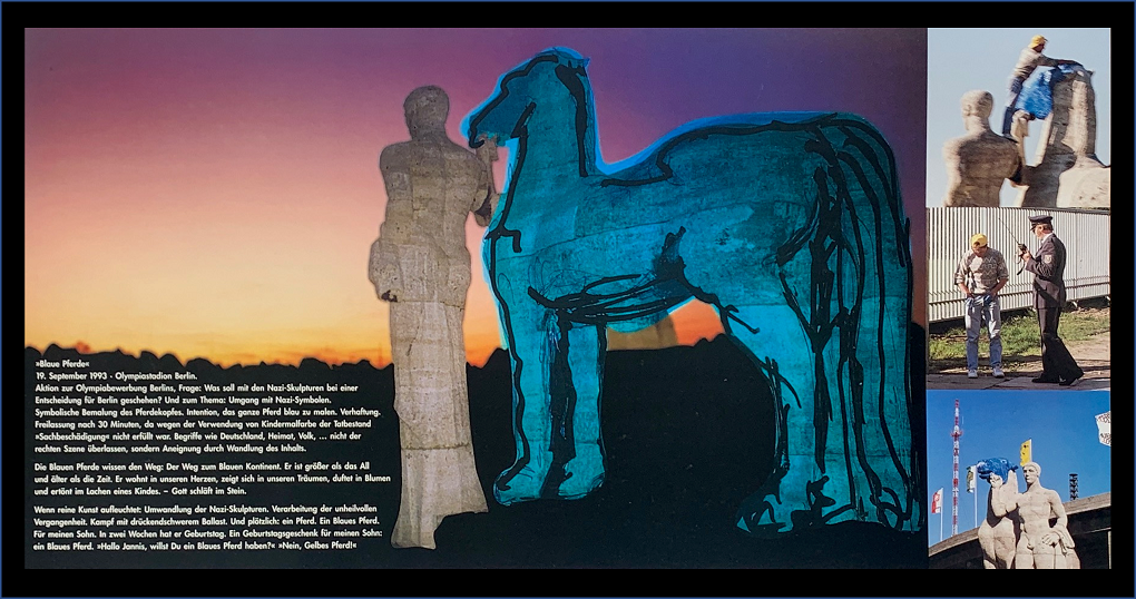 Blaue Pferde mit Text Blaue Pferde mit Text